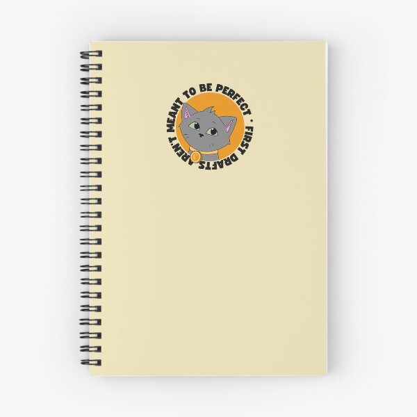 Item preview, First Drafts Aren’t Meant to Be Perfect | Writer Cat | Yellow Background designed and sold by StoryForge.