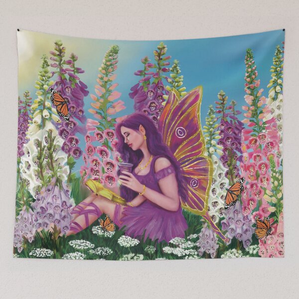 Item preview, Violet Among the Foxgloves designed and sold by Faery Mary Art.