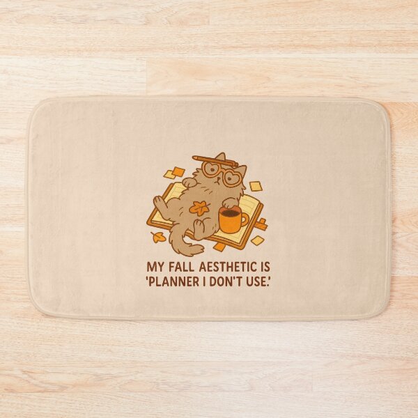 Item preview, My Fall Aesthetic Is Planner I Don’t Use – Cozy Cat Sticker for Overwhelmed Autumn Vibes designed and sold by SnugbugStudios.