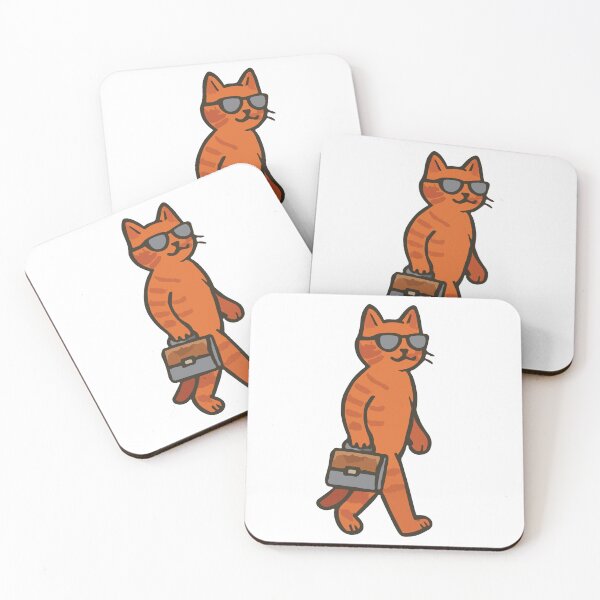 Item preview, Confident Cat Commute – Funny Upright Cat Character Art designed and sold by DKunic.