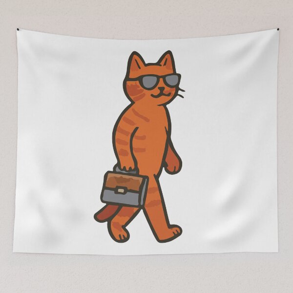 Item preview, Confident Cat Commute – Funny Upright Cat Character Art designed and sold by DKunic.