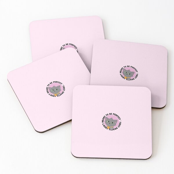 Item preview, First Drafts Aren’t Meant to Be Perfect | Writer Cat | Pink Background designed and sold by StoryForge.