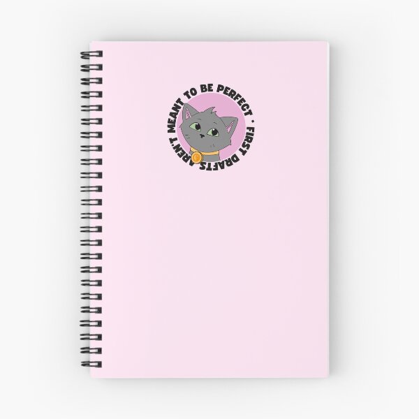 Item preview, First Drafts Aren’t Meant to Be Perfect | Writer Cat | Pink Background designed and sold by StoryForge.