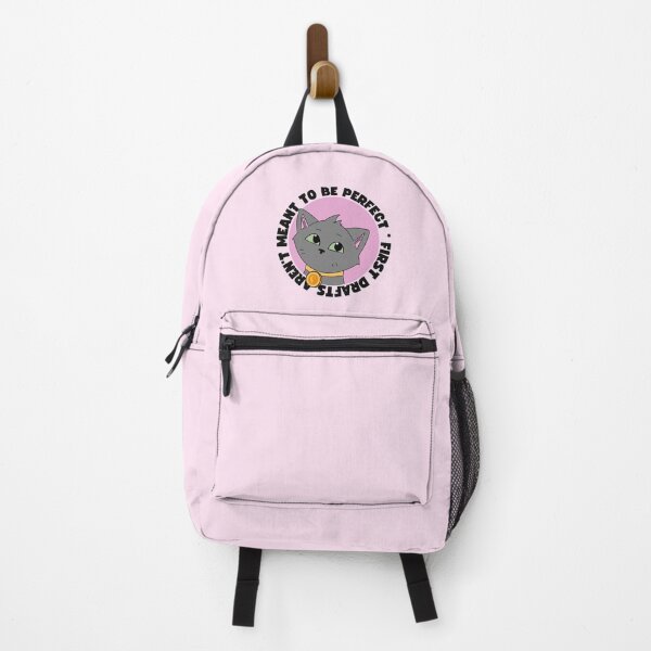 Item preview, First Drafts Aren’t Meant to Be Perfect | Writer Cat | Pink Background designed and sold by StoryForge.