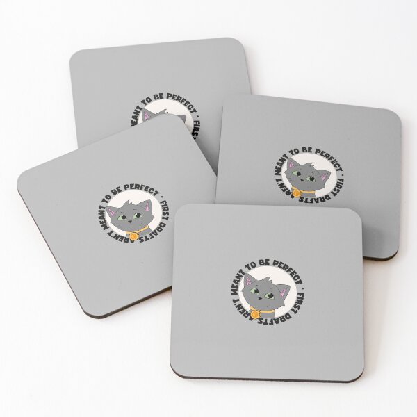 Item preview, First Drafts Aren’t Meant to Be Perfect | Writer Cat | White Background designed and sold by StoryForge.