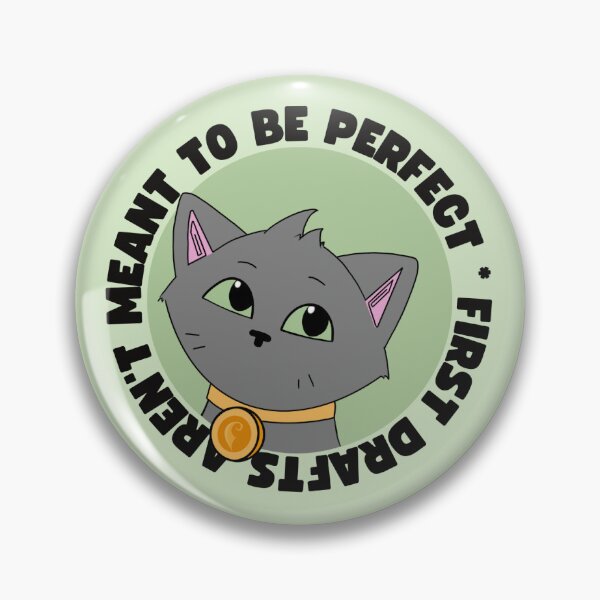 Item preview, First Drafts Aren’t Meant to Be Perfect | Writer Cat | Green Background designed and sold by StoryForge.