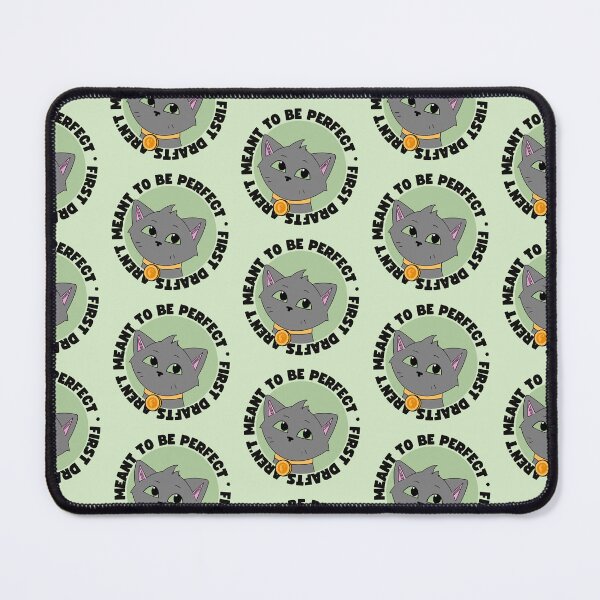 Item preview, First Drafts Aren’t Meant to Be Perfect | Writer Cat | Green Background designed and sold by StoryForge.