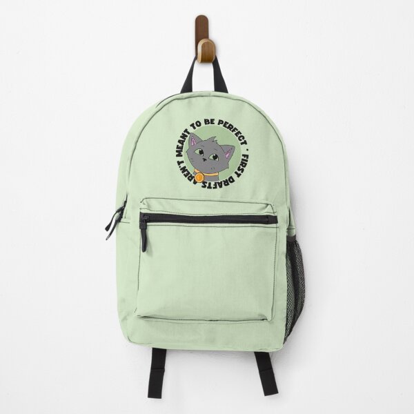 Item preview, First Drafts Aren’t Meant to Be Perfect | Writer Cat | Green Background designed and sold by StoryForge.