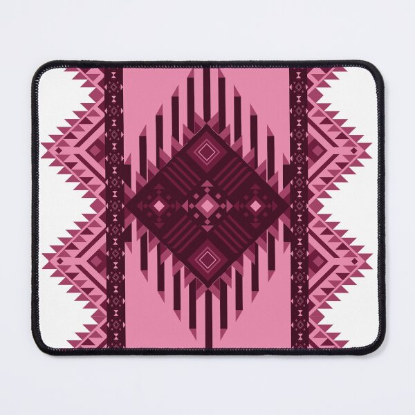 Item preview, Bold Tribal Geometric Pattern with Diamond Shapes in Pink and Maroon for Textile or Wall Art designed and sold by Jukclassic.