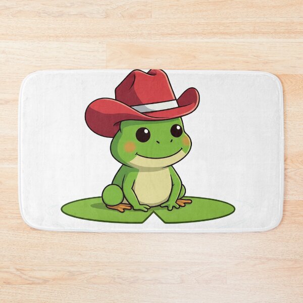 Item preview, Cowboy Frog Sticker – Cute Cartoon Frog on Lily Pad in Pastel Colors designed and sold by 001Haiba.