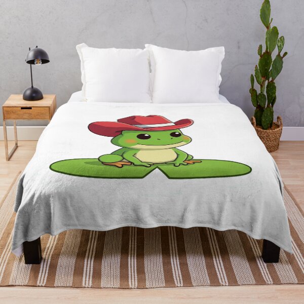 Item preview, Cowboy Frog Sticker – Cute Cartoon Frog on Lily Pad in Pastel Colors designed and sold by 001Haiba.