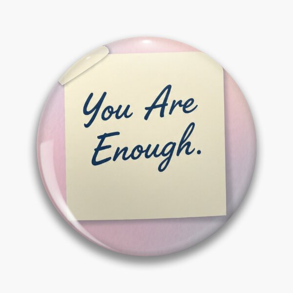 Item preview, You Are Enough – Uplifting Handwritten Sticky Note Sticker in Pastel Watercolor Style designed and sold by 001Haiba.