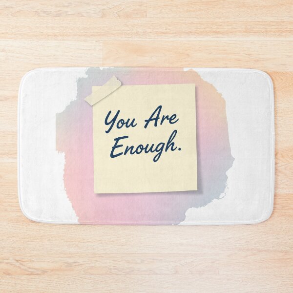 Item preview, You Are Enough – Uplifting Handwritten Sticky Note Sticker in Pastel Watercolor Style designed and sold by 001Haiba.
