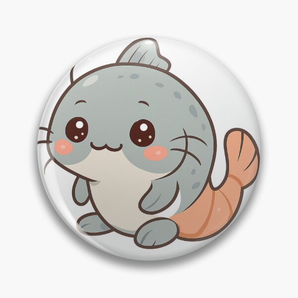Item preview, Catfish Shrimp Fusion – Cute Kawaii Style designed and sold by Huiflourish.