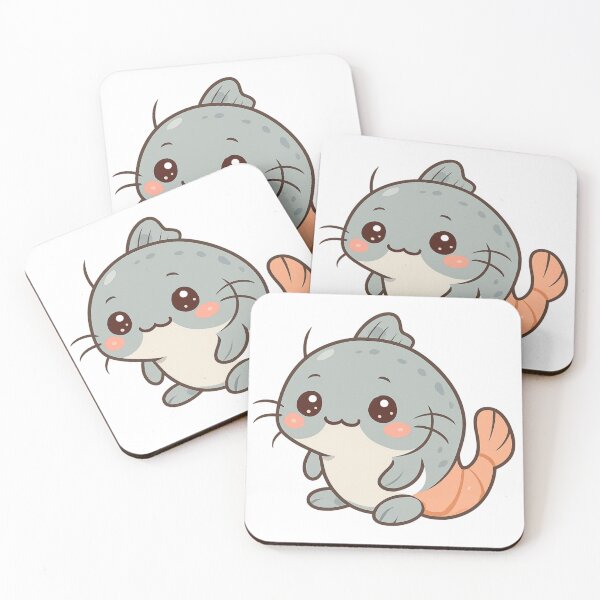 Item preview, Catfish Shrimp Fusion – Cute Kawaii Style designed and sold by Huiflourish.