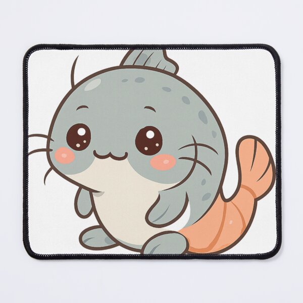 Item preview, Catfish Shrimp Fusion – Cute Kawaii Style designed and sold by Huiflourish.