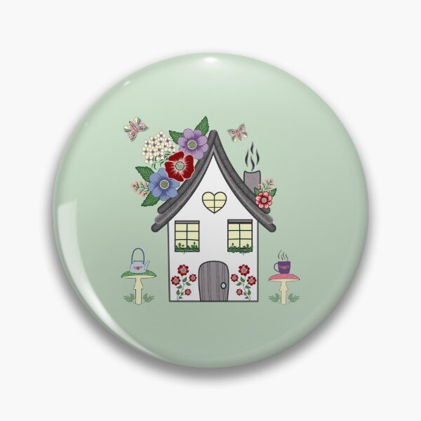 Item preview, Fairy house with mushroom stools butterflies and flowers designed and sold by Lilac Blooms Designs.