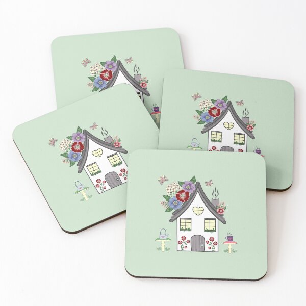 Item preview, Fairy house with mushroom stools butterflies and flowers designed and sold by Lilac Blooms Designs.