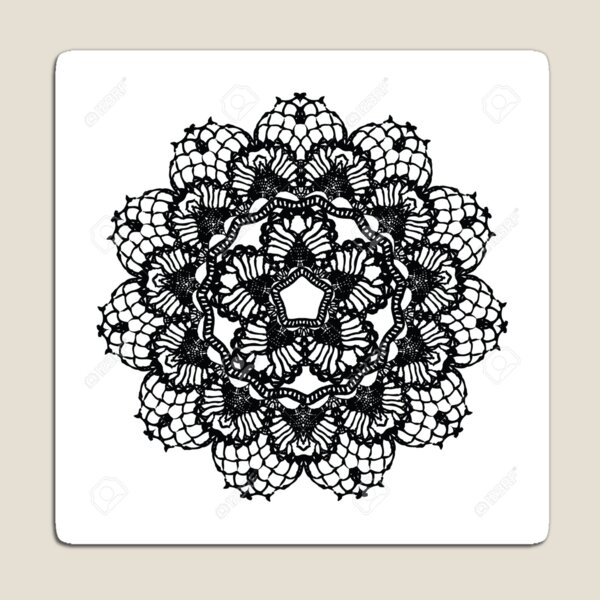 Scanned Crocheted Doily Magnet