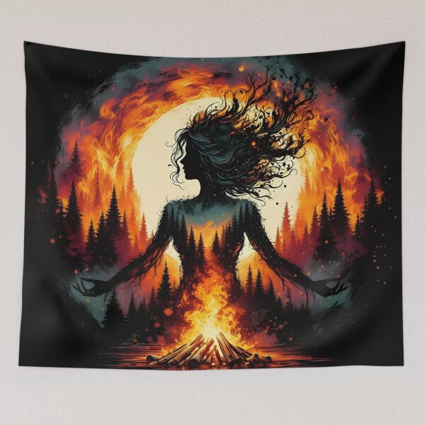 Item preview, Campfire Woman, Ai Generated Art  designed and sold by ACC .