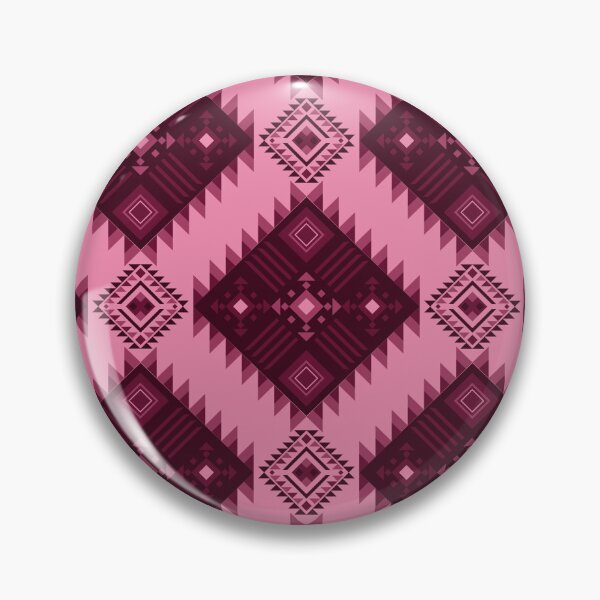 Item preview, Symmetrical Ethnic Textile Pattern with Central Diamond Motif in Pink and Deep Maroon Shades designed and sold by Jukclassic.