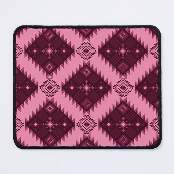 Item preview, Symmetrical Ethnic Textile Pattern with Central Diamond Motif in Pink and Deep Maroon Shades designed and sold by Jukclassic.