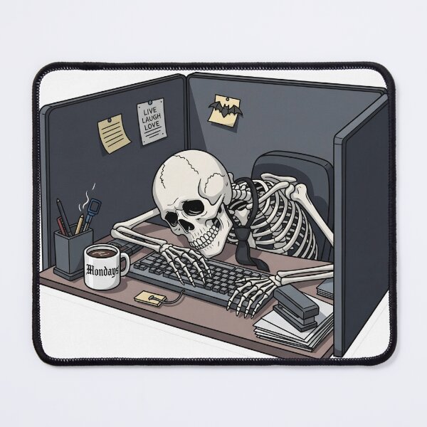 Item preview, Funny Skeleton at Work | Corporate Goth designed and sold by StickyGuys.