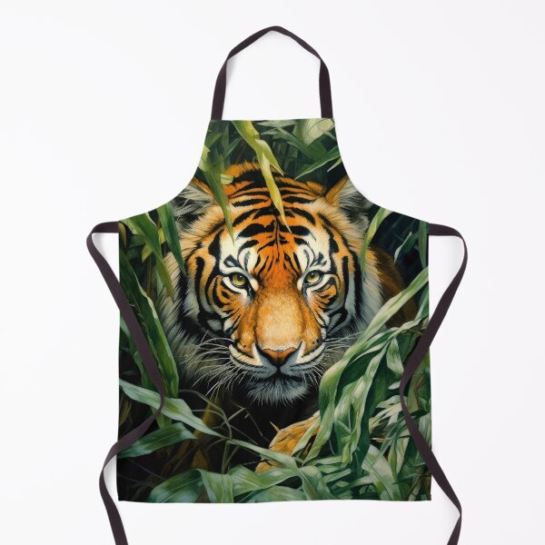 Item preview, Tiger Face Looking Through Jungle Leaves Fantasy Art designed and sold by DEC02.
