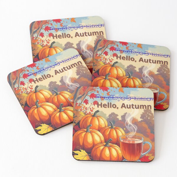 Item preview, Hello Autumn – Cozy Fall Design with Pumpkins, Tea & Goodbye Summer Twist designed and sold by Kindloom.