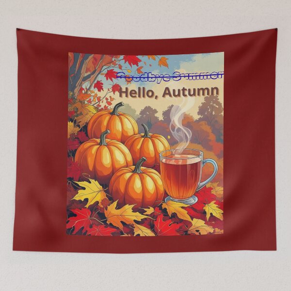 Item preview, Hello Autumn – Cozy Fall Design with Pumpkins, Tea & Goodbye Summer Twist designed and sold by Kindloom.