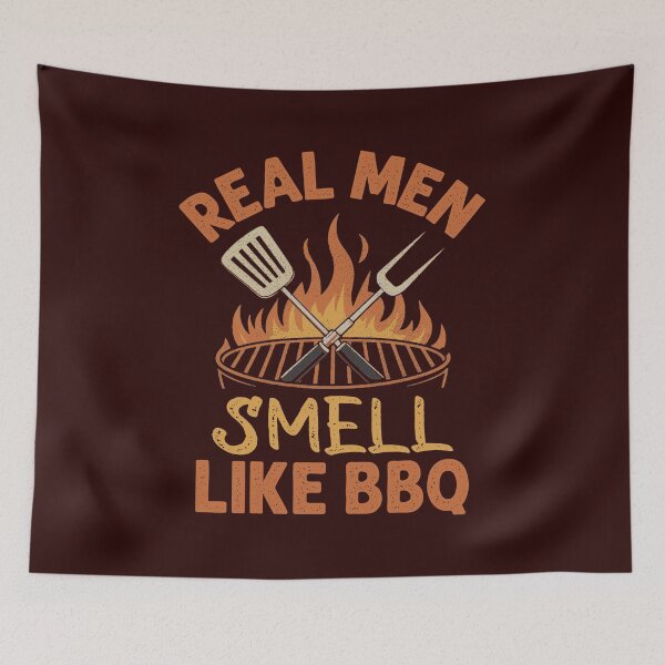 Item preview, Real Men Smell Like BBQ Grillmaster Quote designed and sold by CRHPOD20.