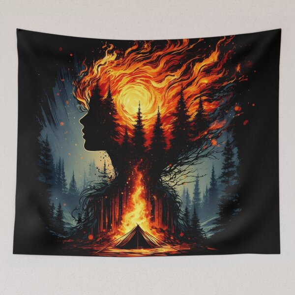 Item preview, Campfire Woman, Ai Generated Art  designed and sold by ACC .