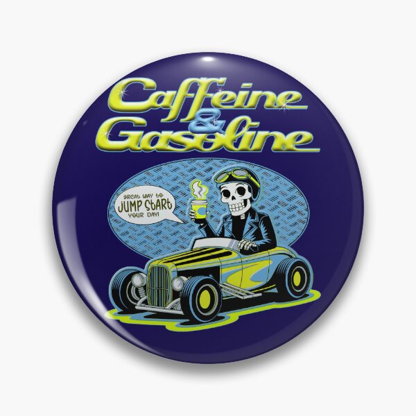 Item preview, Caffeine & Gasoline - Morning Mechanic Hot Rod Skeleton designed and sold by CRHPOD20.