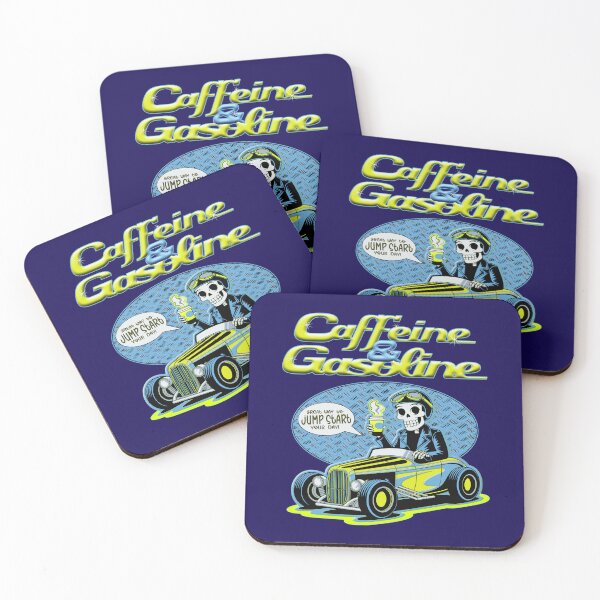 Item preview, Caffeine & Gasoline - Morning Mechanic Hot Rod Skeleton designed and sold by CRHPOD20.
