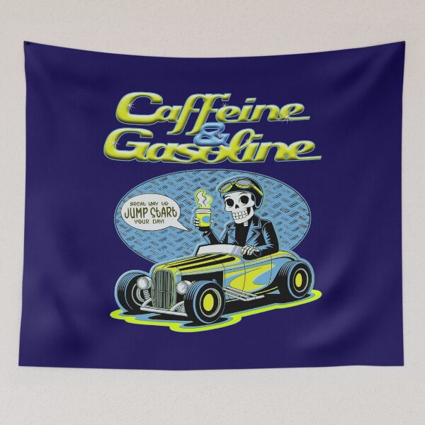 Item preview, Caffeine & Gasoline - Morning Mechanic Hot Rod Skeleton designed and sold by CRHPOD20.