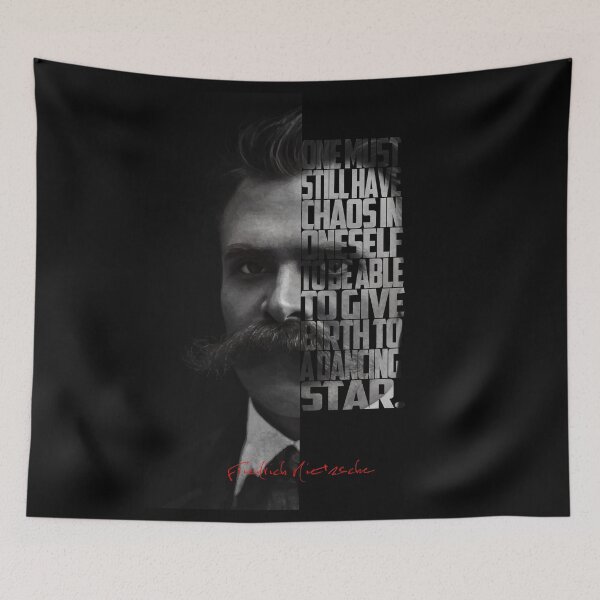 Item preview, Friedrich Nietzsche Portrait – Monochrome Minimalist Philosopher Art designed and sold by Enea Kelo.