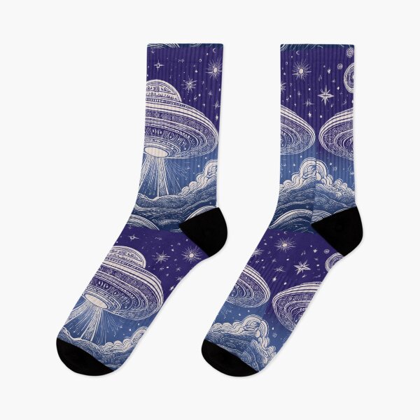 Item preview, UFO Flying Saucer Batik Retro Space designed and sold by AuroraXGreen.
