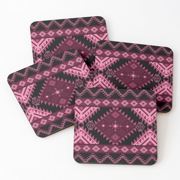 Item preview, Pink Tribal Mountain Motif with Upward Chevron Arrows and Bold Ethnic Decorative Elements designed and sold by Jukclassic.