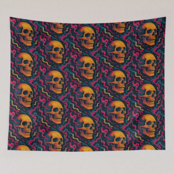 Item preview, Vibrant Psychedelic Skull designed and sold by zzz888.