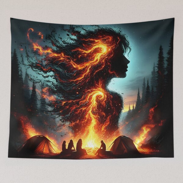 Item preview, Campfire Woman, Ai Generated Art  designed and sold by ACC .