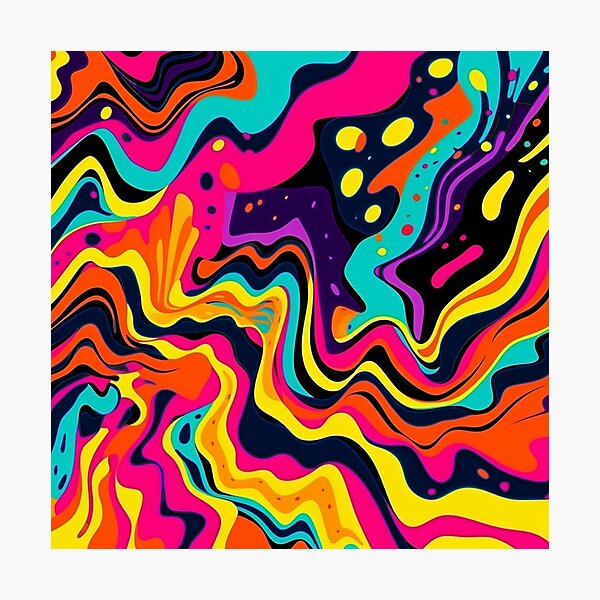 Aperçu de l'œuvre Pop Art, motifs abstraits colorés, audacieux et lumineux créée et vendue par DEC02.