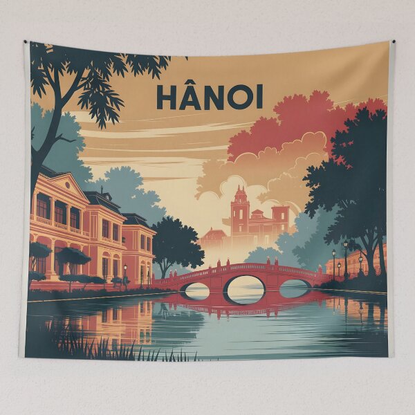 Item preview, Hanoi: Classic-Style Travel Poster designed and sold by LSVart.