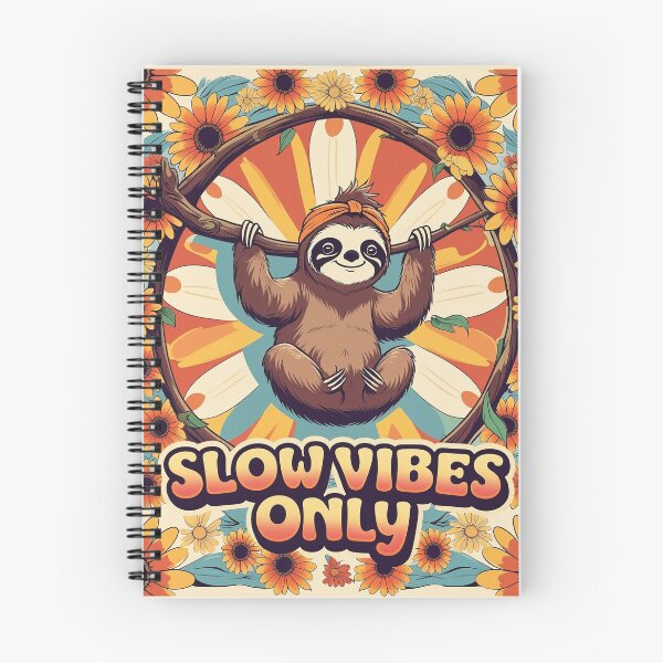 Item preview, Slow Vibes Only – Retro Sloth Groove designed and sold by Xqzee.