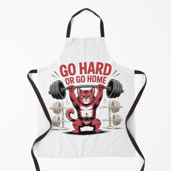 Item preview, Go Hard or Go Home – Gym Cat Weightlifting Funny Design designed and sold by Haji  Kamora.
