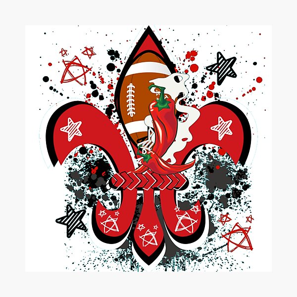 Item preview, Smoking Red Chile Football Fleur d lis designed and sold by artbyomega.