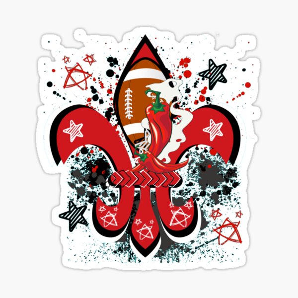 Item preview, Smoking Red Chile Football Fleur d lis designed and sold by artbyomega.
