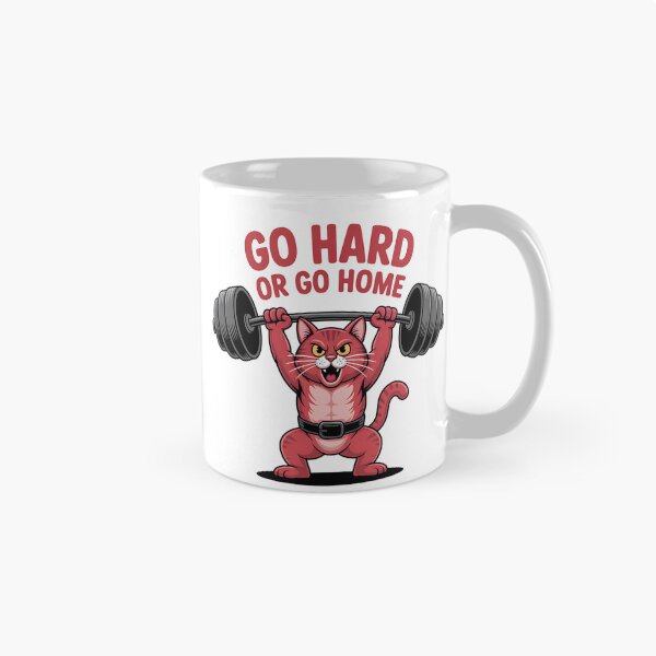 Item preview, Go Hard or Go Home – Gym Cat Weightlifting Funny Design designed and sold by Haji  Kamora.