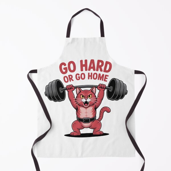 Item preview, Go Hard or Go Home – Gym Cat Weightlifting Funny Design designed and sold by Haji  Kamora.