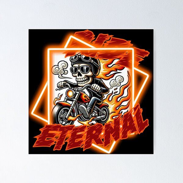 Item preview, Burning Biker Skull V2 designed and sold by II IRONSKULLS II.
