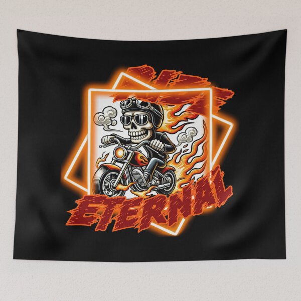 Item preview, Burning Biker Skull V2 designed and sold by II IRONSKULLS II.